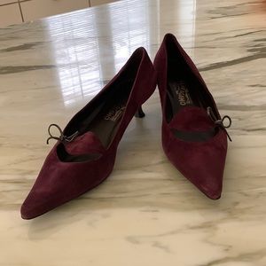 Salvatore Ferragamo
 Kitten Heel Suede Shoes